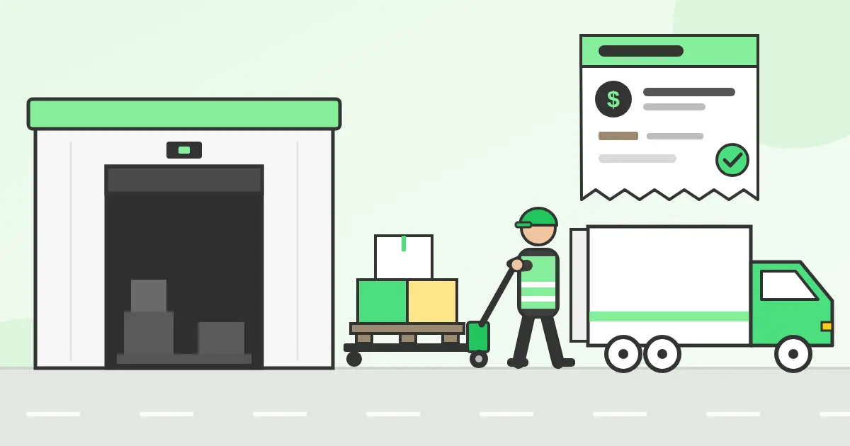 A lumper unloading a pallet from a truck at a warehouse dock, with a paid lumper receipt - LoadingCalendar